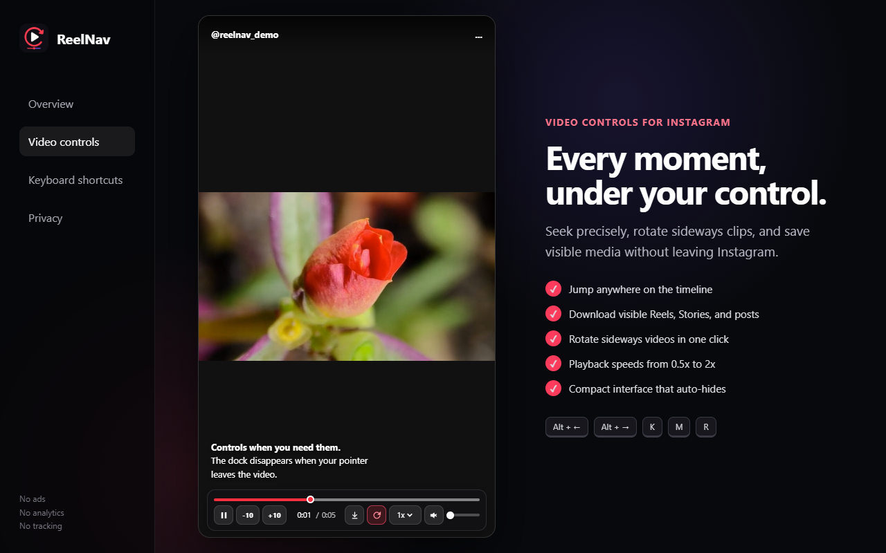 A landscape Instagram video rotated with ReelNav